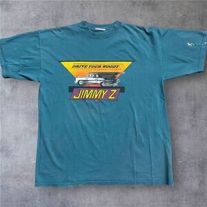 Jimmy Z Vintage Y2K Drive Your Woody Green Cotton T-Shirt Men's Size 2XL